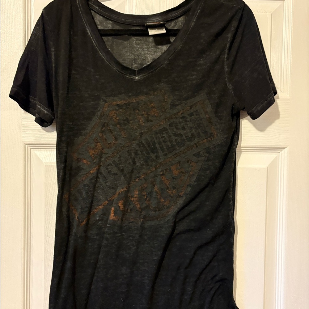 Harley-Davidson Black V-Neck Graphic Tee